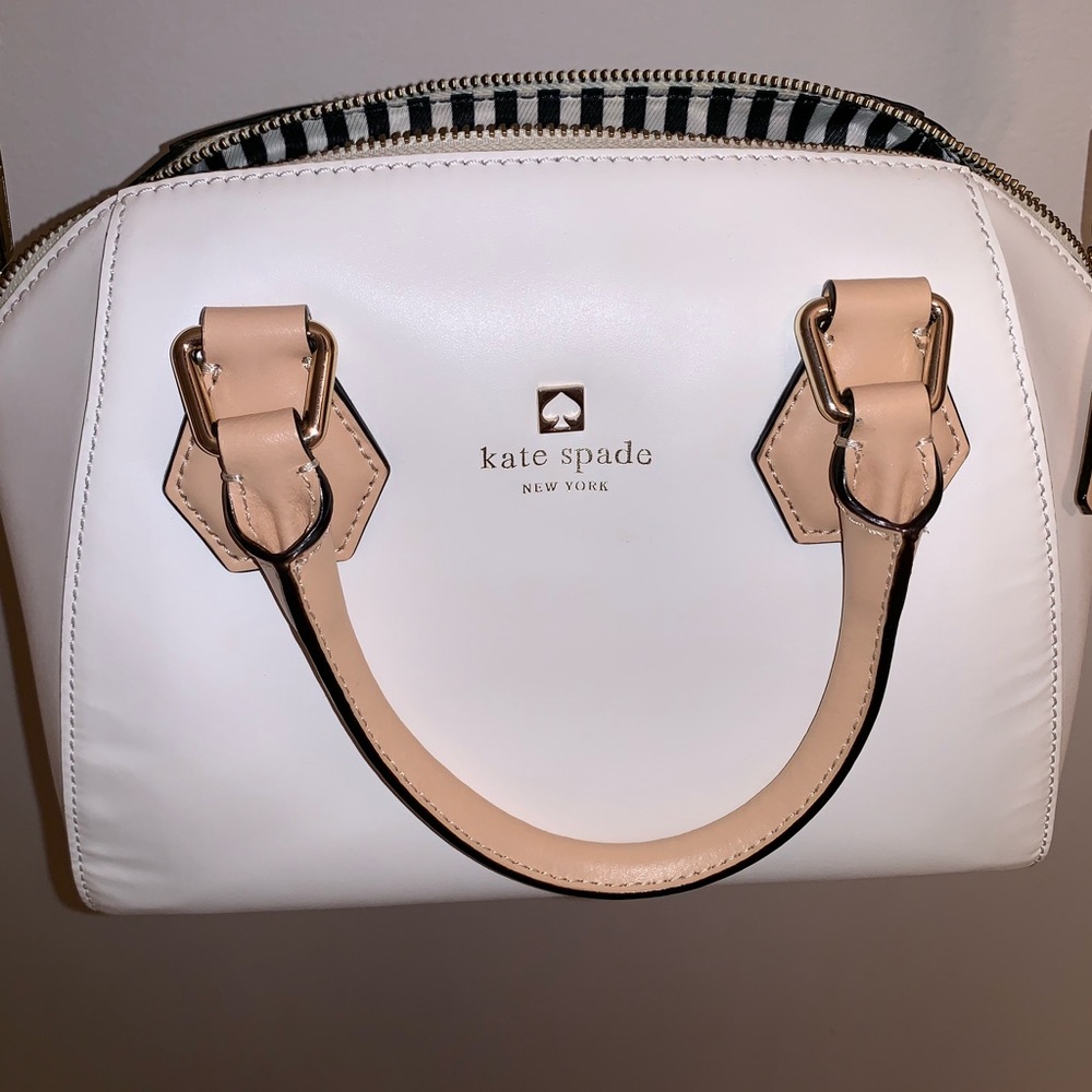 White and tan Kate Spade cross body